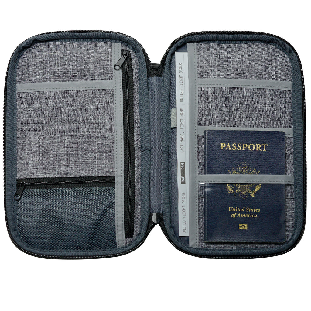 RFID Travel Wallet, Document Organizer and Passport Holder, 10 x 6â