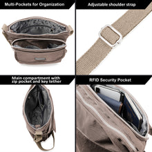 Unisex RFID Nylon Crossbody Shoulder Bag - Grey