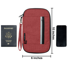 RFID Travel Wallet, Document Organizer and Passport Holder, 10 x 6â€ - Rustic