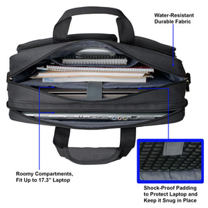 Laptop Computer Briefcase Bag - Black
