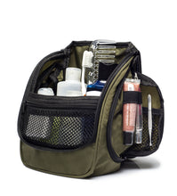 Compact Hanging Toiletry Bag & Organizer Water Resistant with Mesh Pockets and Sturdy Hook - Green