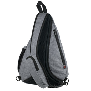 Versatile Canvas Sling Bag Backpack with RFID Security Pocket and Multi Compartments - Gray