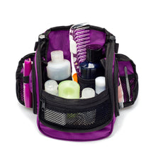 Compact Hanging Toiletry Bag & Organizer Water Resistant with Mesh Pockets and Sturdy Hook - Purple
