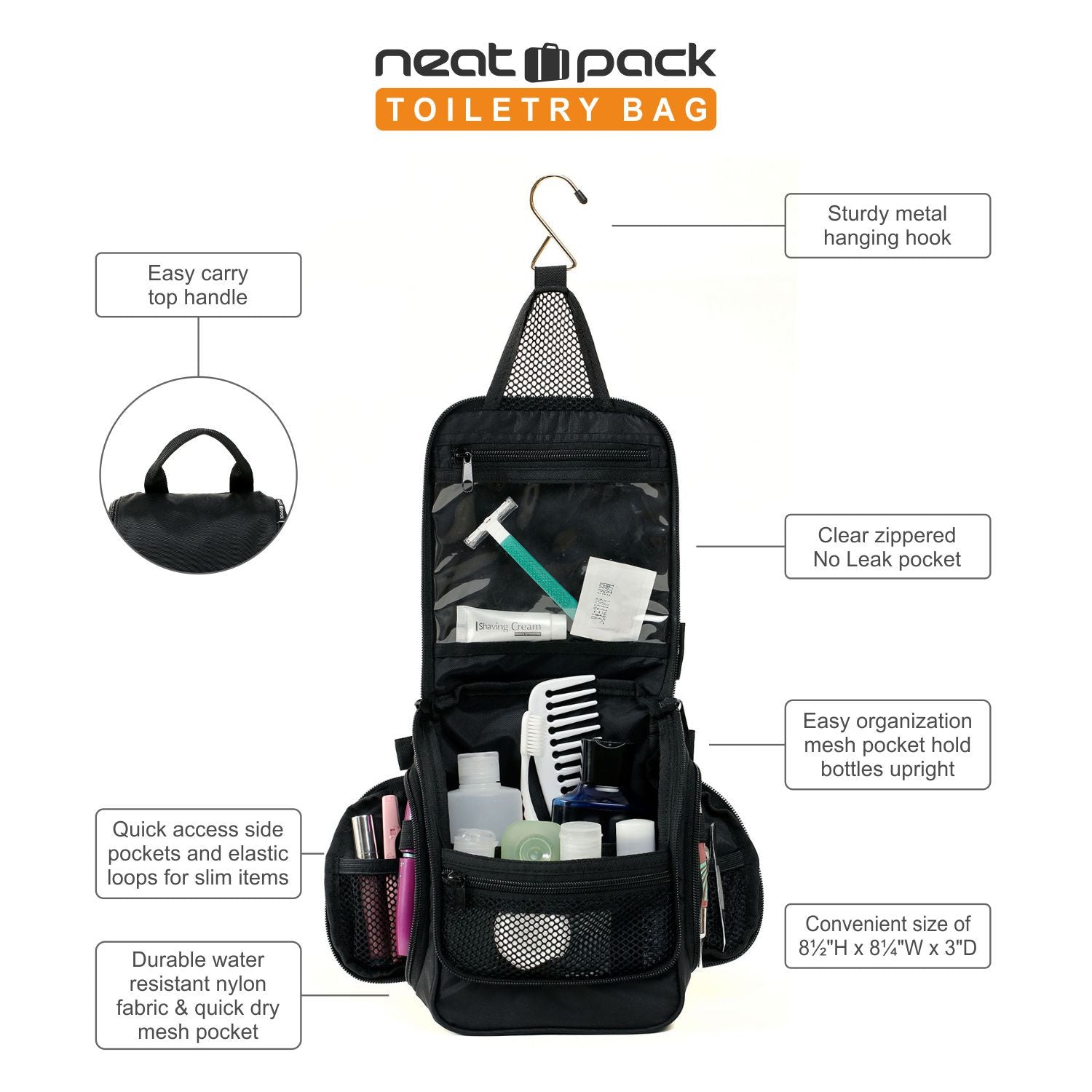 2-Pack Handbag Hanging Organizer with 8 Pockets