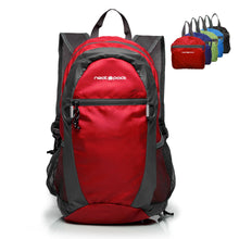 Foldable Nylon Backpack/Daypack with Security Zippers, 20L, Red